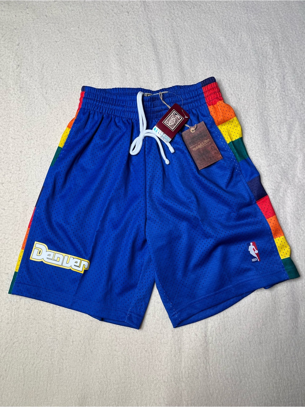 NWT Mitchell Ness NBA Hardwood Classics Denver Nuggets Blue Retro Shorts Mens S